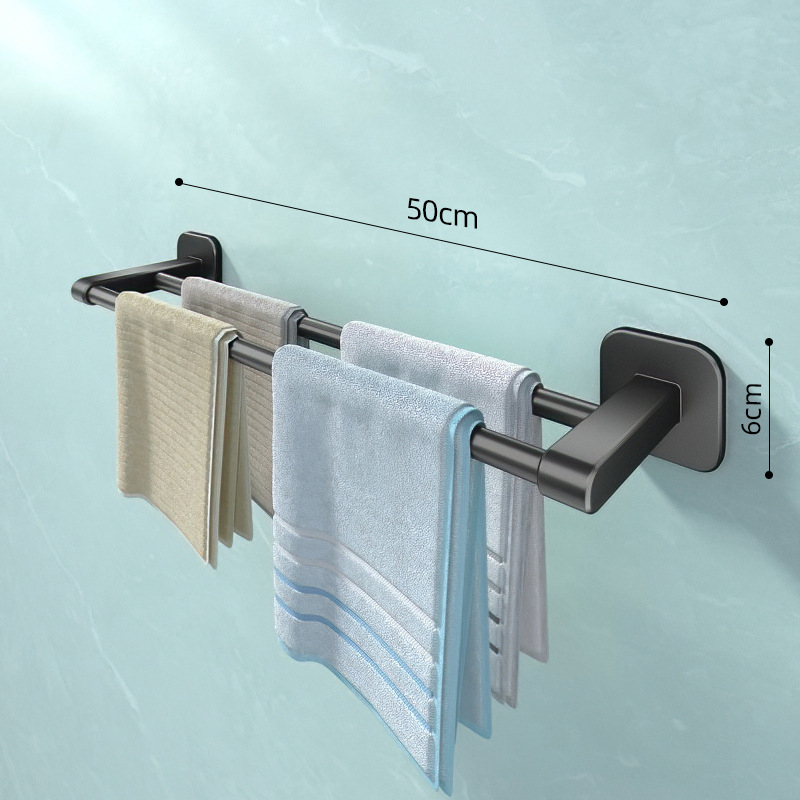 Toallero ponche libre baño doble barra colgante de pared Barra de Toalla baño sola barra de almacenamiento de rack inodoro estante de inodoro