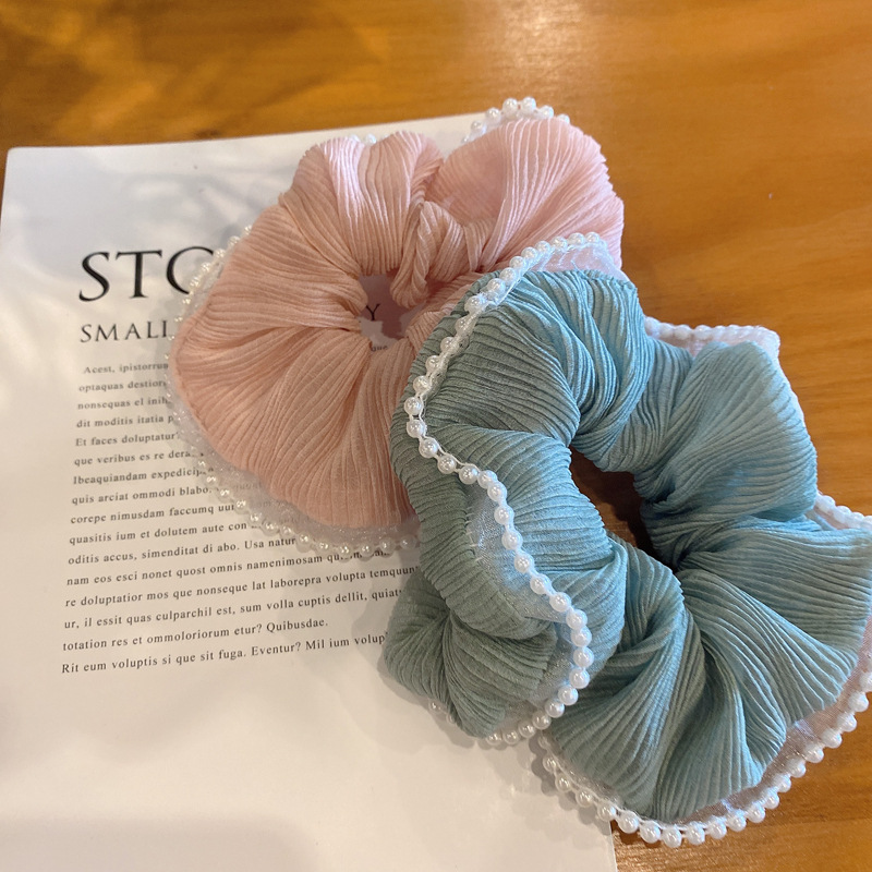 Nachgemachter Perlenbesatz Im Koreanischen Stil Faltet Haarseil display picture 8