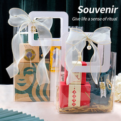 Plastic Handbag for Candy Compliment Gift Bags PVC Transparent Hand Carry Bags Gift Bags Transparent PVC Bags