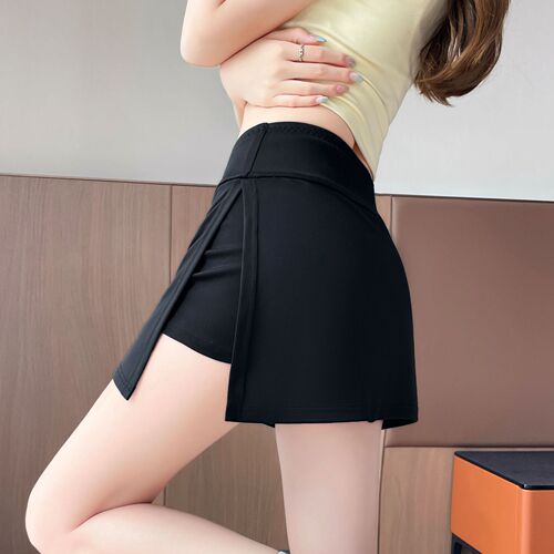 Skirt pants for women in summer 2025 new style slim spring and autumn side slit anti-exposure A-line hip sports skirt pants