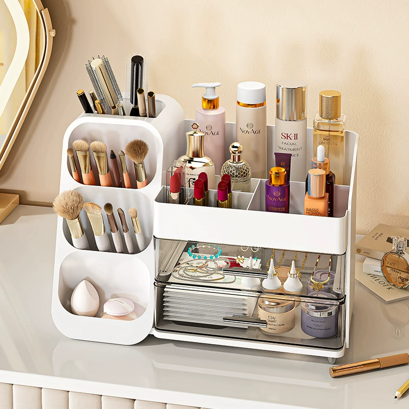 Cosmetics, storage box, pens holder, table dressing table, capacious brush, sponge