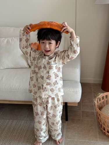 Children's 100% Cotton Cartoon Homecoming Set - Spring/Summer 2024 New Arrival for Boys and Girls - Baby Pajama Set