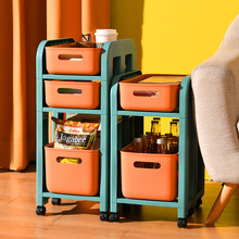 兒童玩具收納架移動書架帶輪寶寶零食多層整理架卧室小推車置物架