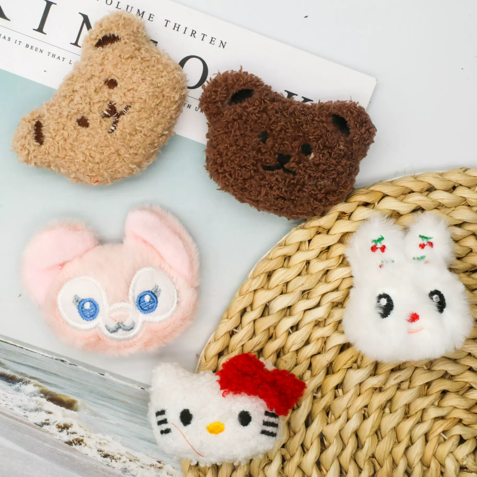 手工可爱Kitty猫动物原创设计发圈发绳发夹发饰发卡 儿童礼物毛毡