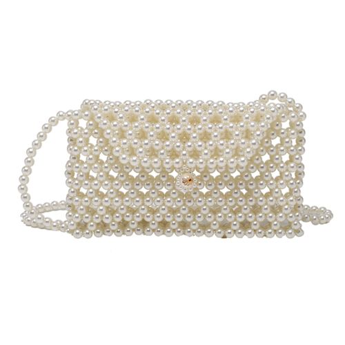 Hollow out hand-woven beaded phone bag new  fairy hanfu princess dress pearl bag change lipstick fashion dress mini bag female