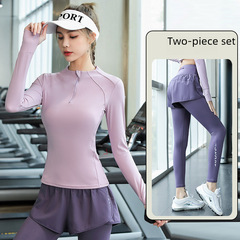 Women's Autumn/Winter New Yoga Top Jump Rope Sweat Suit Quick-Dry Long Sleeve Running Sport Set