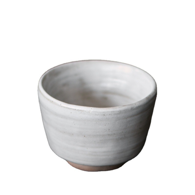Rosa Kung Fu taza de té de gres juego de té traje grande taza de té grabado Zen hecho a mano cerámica herradura taza