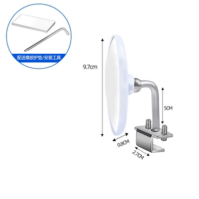 Coach car auxiliary rearview mirror, small round mirror for reversing, specifically designed for coach cars, wide-angle auxiliary mirror, blind spot mirror (Large field of view rear view auxiliary mirror) - stainless-steel-base-lens-97cm-white-single-piece