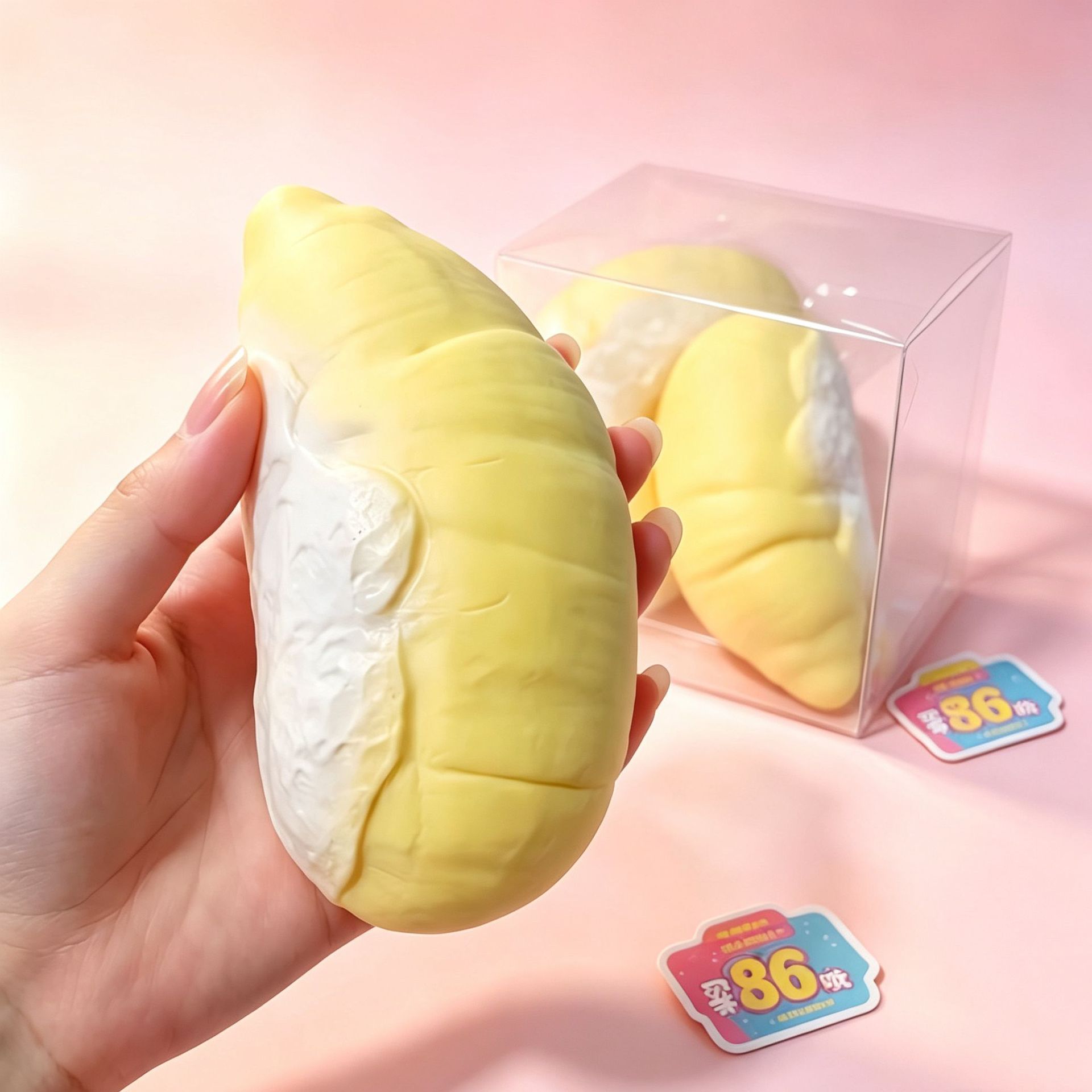 Juguete blandito de masa cruda de pan blanco de rebote ultra lento, de textura suave, ideal como regalo, se puede enviar en nombre de terceros.