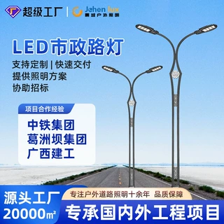 市电路灯高度定制市政工程照明灯杆超亮户外灯防水高低双臂高杆灯