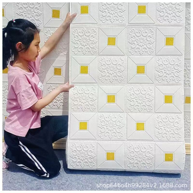 Br Cross-Border Anti-Collision Continuous Wall Stickers Rental House Renovation Supplies Wallpaper Self-Adhesive Home Wall Decoration Background Wallpaper