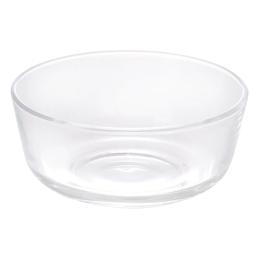 Tazón de vidrio transparente Tazón de sopa para el hogar Tazón de ensalada de comida grande Tazón de fruta Tazón de fideos instantáneos de vidrio Tazón de avena redonda