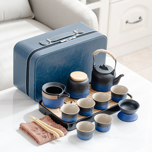 Outdoor Travel Tea Set suit Ceramic Teapot Portable Kung Fu Tea Set Business Activities High-end Gift Giving