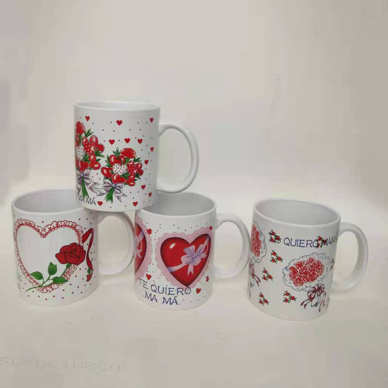 12OZ flor asada taza de cerámica recta taza de cerámica taza de agua creativa taza de leche taza de café al por mayor