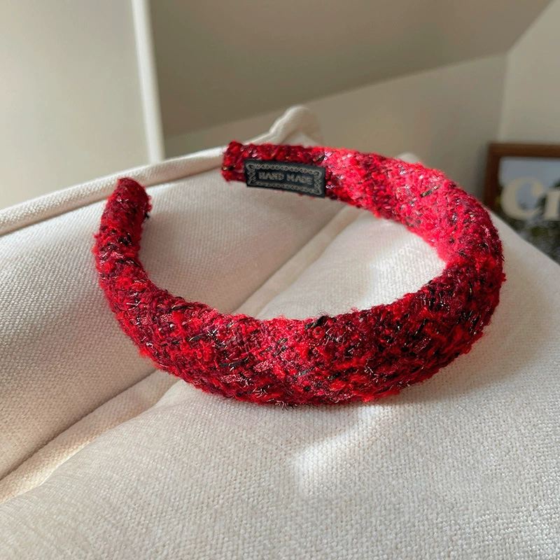 Демисезонная красная повязка на голову, ретро заколки для волос, аксессуар для волос, качественный стиль, коллекция 2023