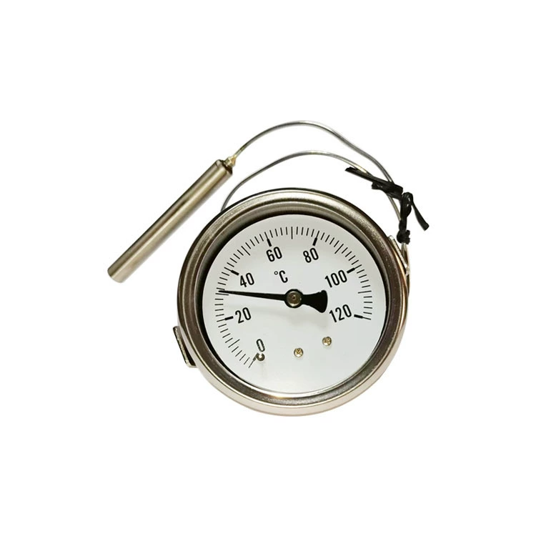 Поставка капиллярного термометра, термометра давления, осевого термометра для печи из нержавеющей стали WY-60ZU 120 ° С.