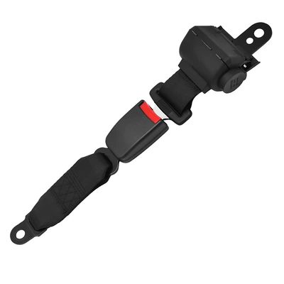 Universal two-point retractable golf cart seat belt forklift bus school bus engineering car seat belt (Car seat belt) - 1-semi-closed-retractor-1-25cm-webbing-base-black