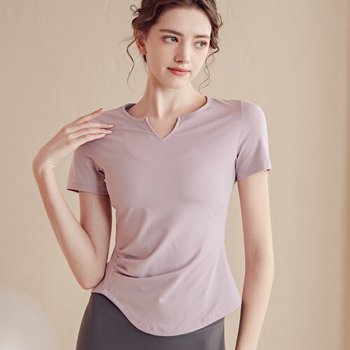 Women's Advanced Yoga Clothes 2024 Summer New Sports Top T-shirt Short Sleeve Fitness Clothes Slimming Quick Dry Training Clothes