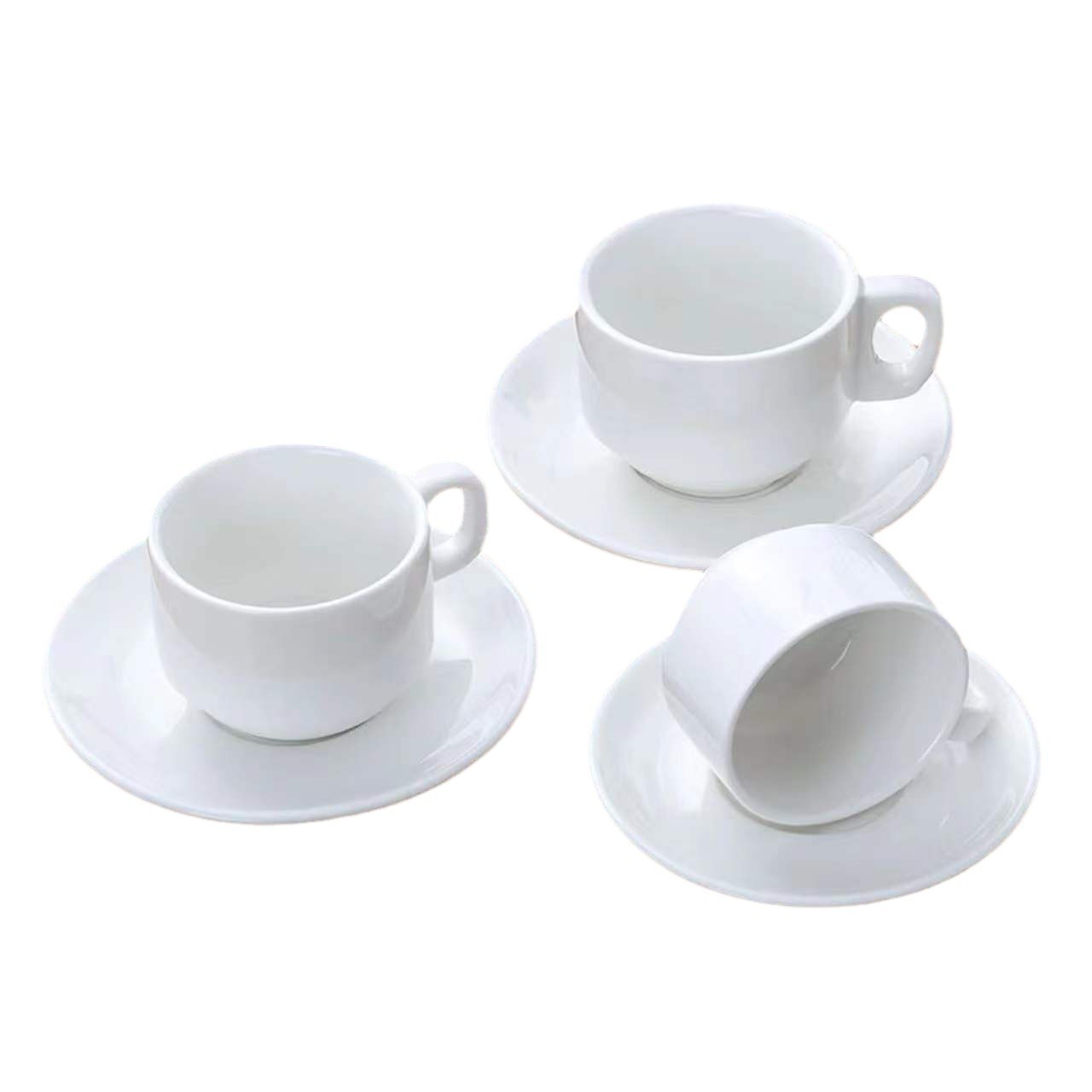 Taza de café de cerámica gruesa blanca pura, set de café con Latte Sawaida, concentrado italiano, taza europea simple