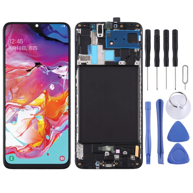 Подходит для Samsung Galaxy A70 оригинальный LCD тач-ассамблей с рамкой SUPER