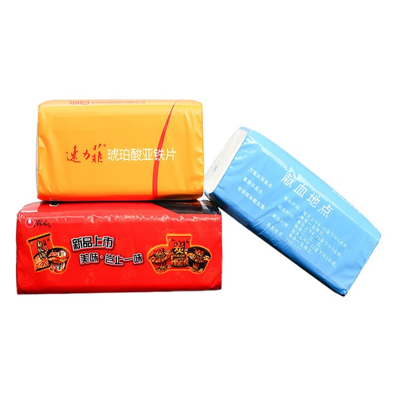 Servilletas de papel de dibujo de paquete suave personalizadas, pañuelos faciales, diseño de lotes pequeños, logotipo de embalaje, gasolinera, pañuelos de papel de dibujo suave al por mayor