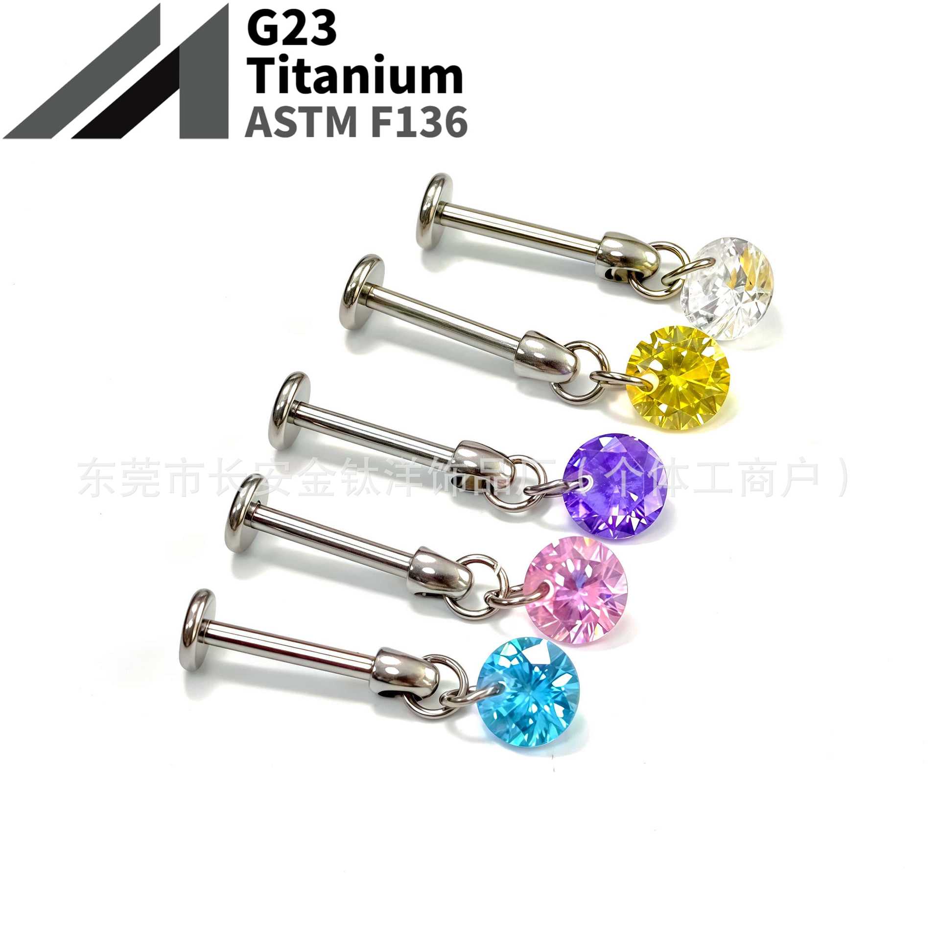 16G labret stud size and finish detail