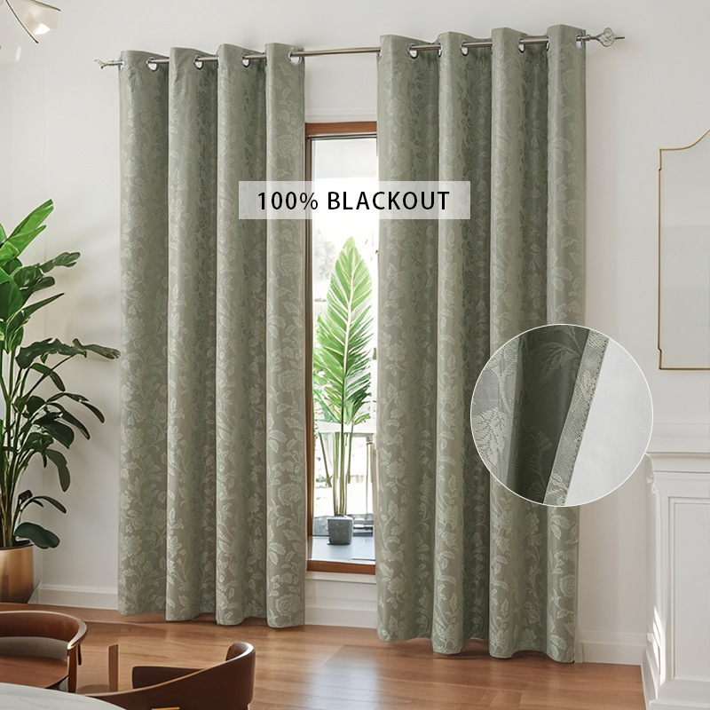 Nordic Style Blackout Curtains For Bedroom With Thick Lace Coating_voghion.com