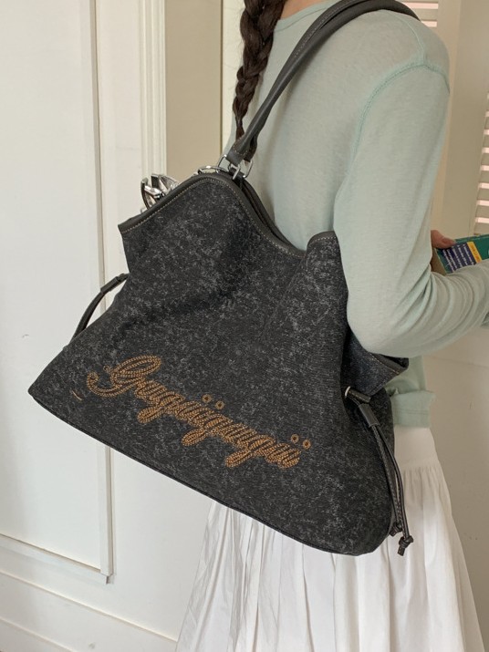 2026 nueva moda denim transfronteriza, bolsa de gran capacidad, bolsa de hombro de viaje casual coreana, mujer