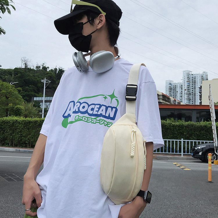 Simple crossbody bag, chest bag, fashionable and casual bag for women, 2025 new couple bag, versatile for sports, Japanese-style waist bag undefined