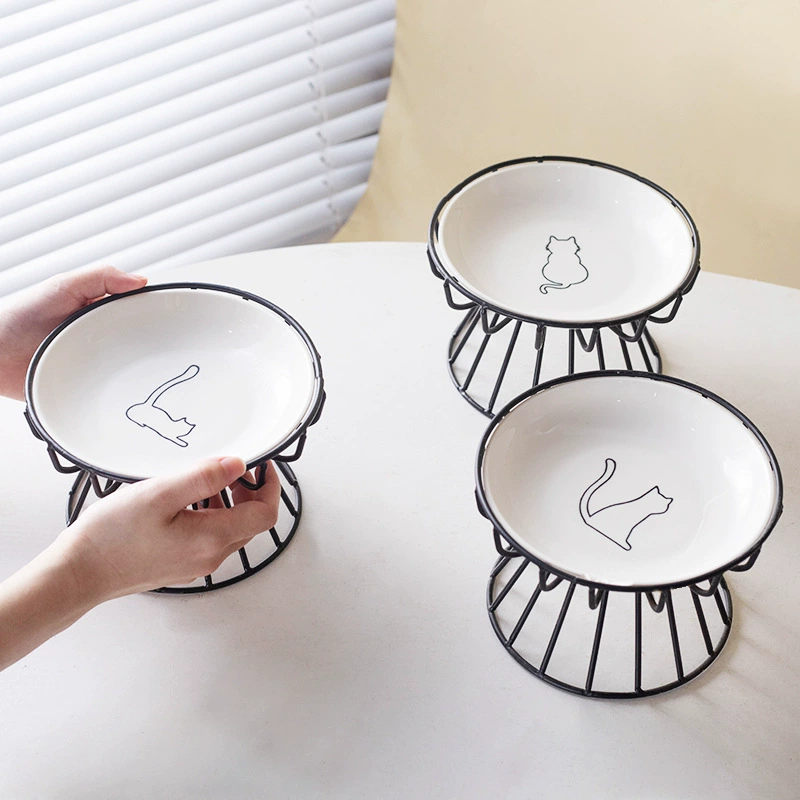 Керамическая миска для домашних животных миска для кошек высокая нога керамическая миска для кошек