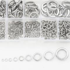 304 stainless steel spring washer set with multiple sizes and specifications, spring washers in a box, factory wholesale, 480 PCS