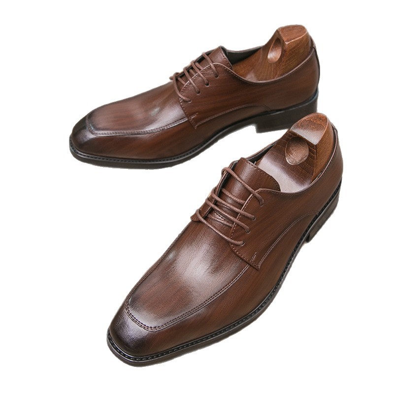 Comercio exterior al por mayor estilo británico puntiagudo zapatos de cuero hechos a mano ropa formal de negocios zapatos de novio de boda zapatos casuales de hombre image 6