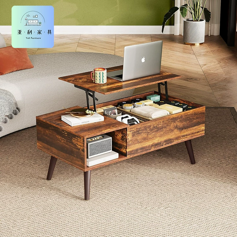 Подъемный журнальный столик для трансграничных поставок, мебельная фабрика Amazon, панельный журнальный столик, простой подъемный журнальный столик для хранения