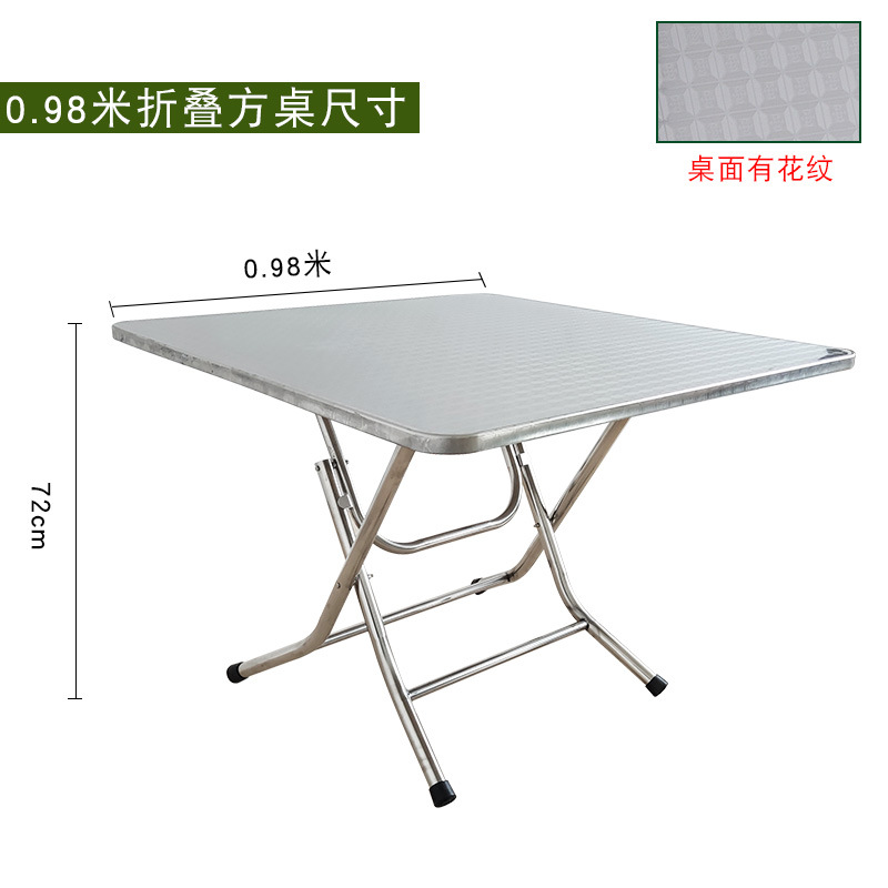 Fábrica directa de acero inoxidable mesas redondas plegables mesas pequeñas mesas de comedor simples mesas cuadradas mesas de comedor domésticas