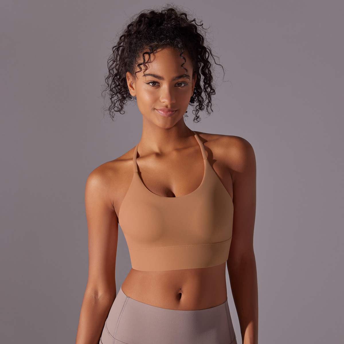 140g Weight Sleeveless Sleeve Length Nylon Fabric Type Short Top Length Halter Crisscross Tank Tops Type Fitness, Yoga, Sports Occasion Halter Neck Neckline Solid Color Pattern Sports Style Sports Solid Color Nylon Halter Neck Active Tops Halter Crisscross Tank 62