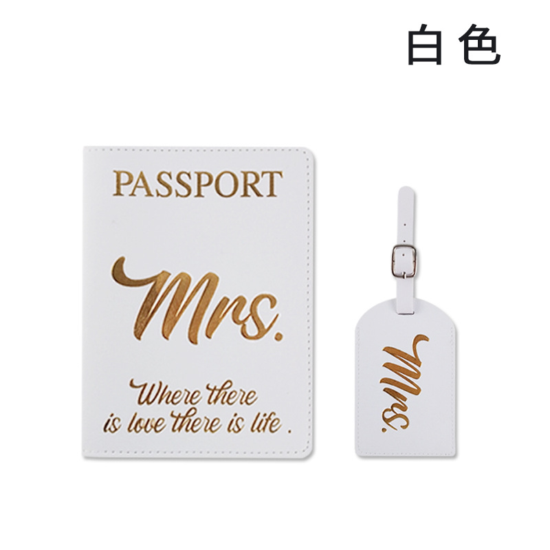 Pu transfronterizo estampado de cuero OEM cuero regalos de boda señor señorita bolsas de pasaporte tarjeta de equipaje personalizada