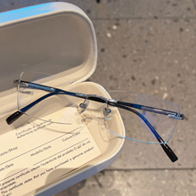 智微眼镜男款无框眼镜近视男可配有度数无边框商务纯钛男士眼镜框