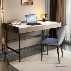 卧室简约现代办公电脑桌意式轻奢岩板书桌家用学习写字桌酒店书桌