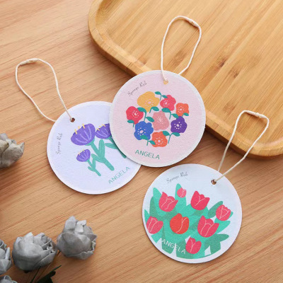 circular Cartoon Flower Wood pulp, cotton Sponge compress Wood oil Sponge kitchen Dishcloth Dishwasher