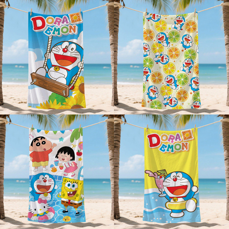 Cross-Border Digital Printed Swimming Beach Towel, Large Water-Absorbent, Non-Fading, Large Size Microfiber Sun Protection Large Bath Towel