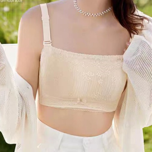 2338 Brand Wire-Free Soft and Comfortable Tube Top Non-Magnetic Slippery Cup Comfortable Bra C Cup Medium Thin 34-40