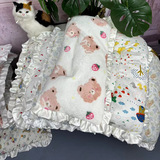 Сетка красная домашняя собака кошка с печеной края цветочной площадки четыре сезона универсальное кружевное гнездо собачье спальная подушка кошачья клетка