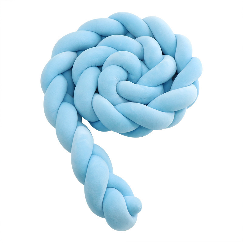 Protector de Barandilla de Cama con Trenza de Tres Hebras, Decoración de Barandilla de Cama para Bebés y Niños, Almohada Anudada de Estilo Europeo Tejida a Mano Estilo Ins.