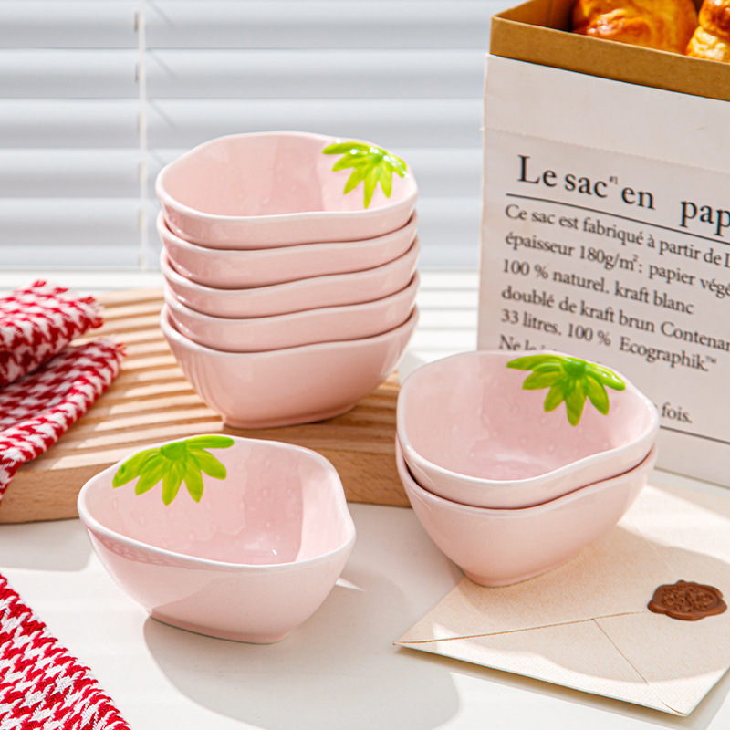 イチゴネット有名人かわいい女の子セラミックインホーム見栄えの良い食器セット丼スープボウル野菜プレート見栄えの良い|undefined