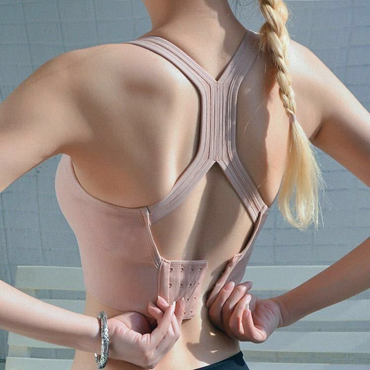 【越境優先】サマースポーツガールブラジャープッシュアップ耐衝撃チューブトップワイドショルダーストラップベスト美背中下着|undefined