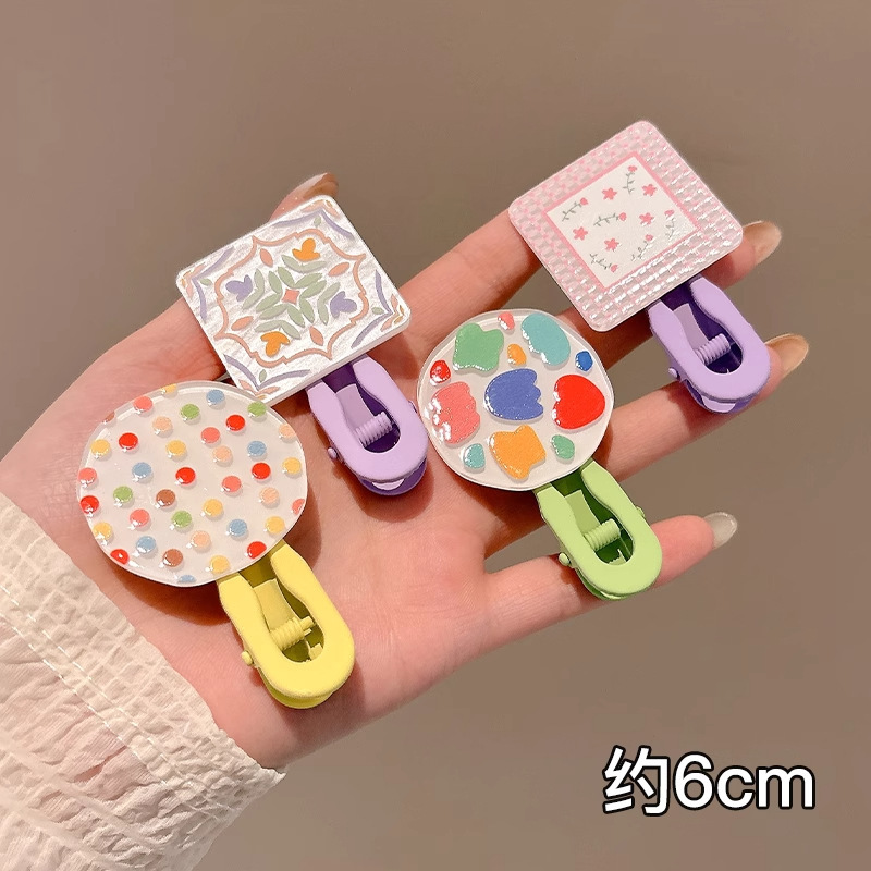 可爱彩色无痕发夹女前额碎发刘海夹高级感侧边一字鸭嘴夹发卡头饰|undefined