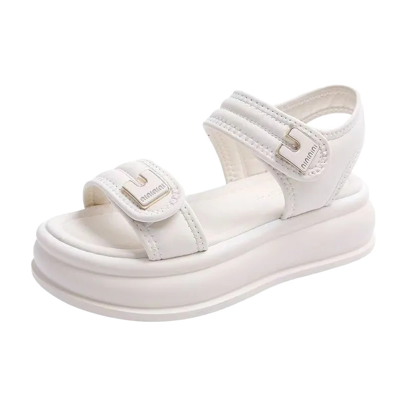 Sandalias de mujer de verano con falda 2026 nueva moda con suela gruesa, suela suave no se cansa con sandalias de playa