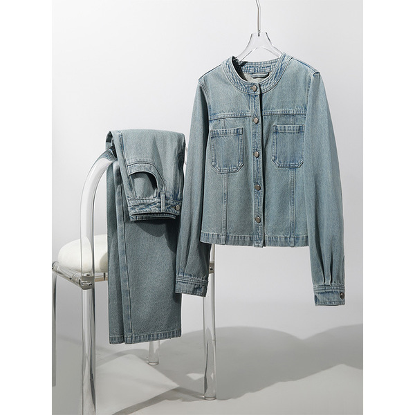 Denim short set