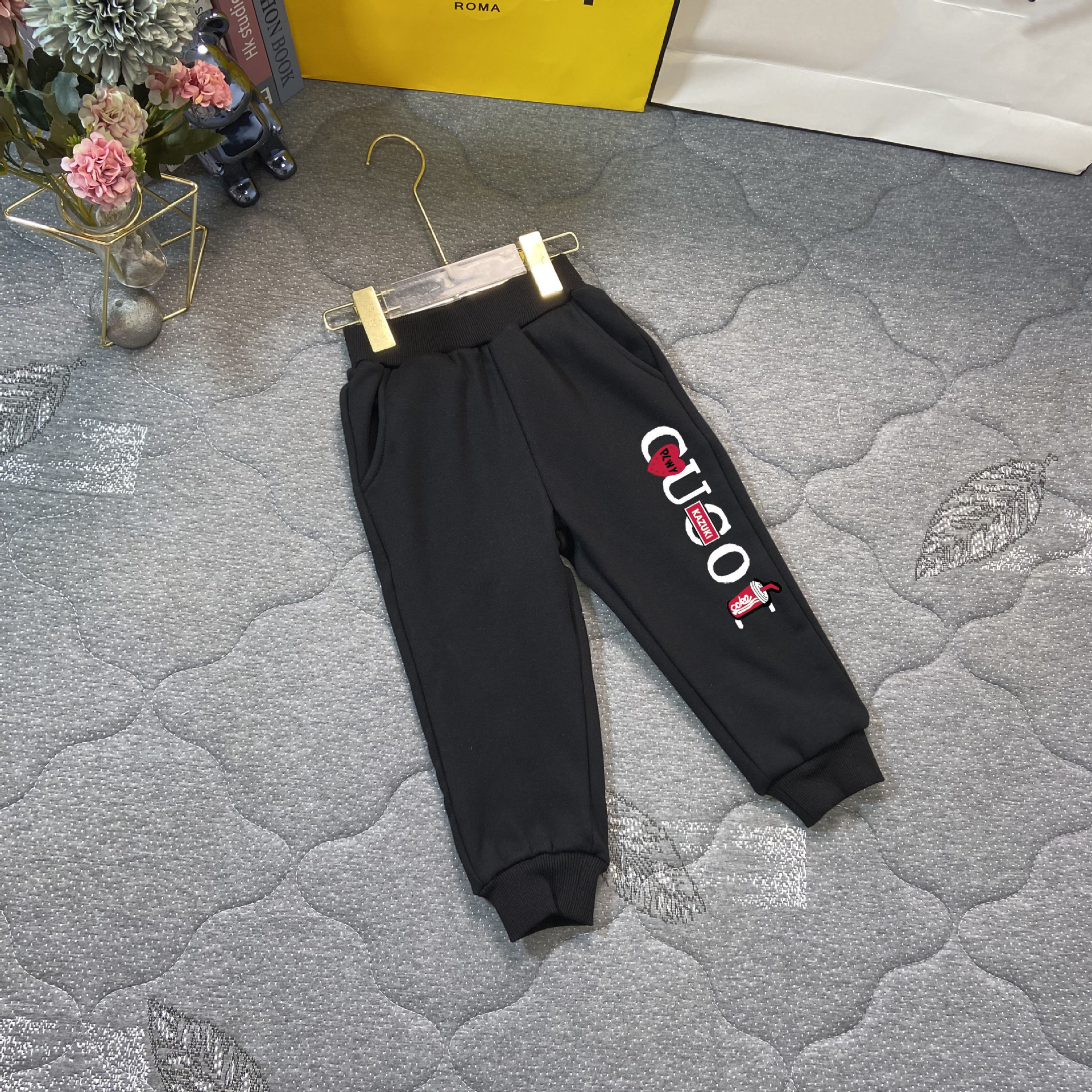 2023 Winter New Casual Hooded Sweater Boys Girls, Two Piece Upholstered and Warm Set for Children_voghion.com