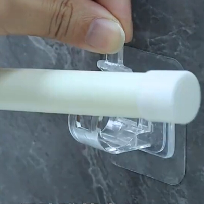 Curtain Rod Hook Punch-free Curtain Hanging Rack Household Wall Adhesive Bracket Clip Door Curtain Telescopic Rod Hook